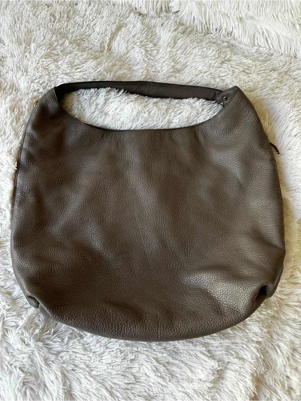 Rebecca Minkoff Pebbled Leather Hobo Shoulder Bag in Cement Gray Taupe